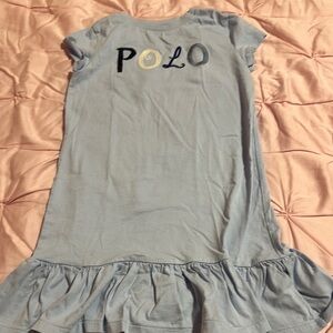 Polo Blue Ruffle Hem Dress